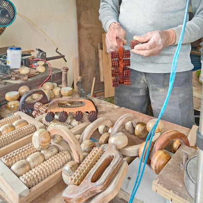 Handheld wooden deep tissue massager