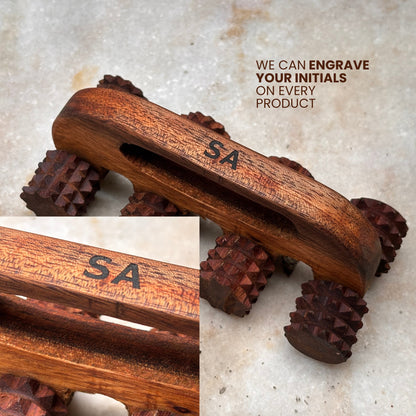 Handheld wooden deep tissue massager