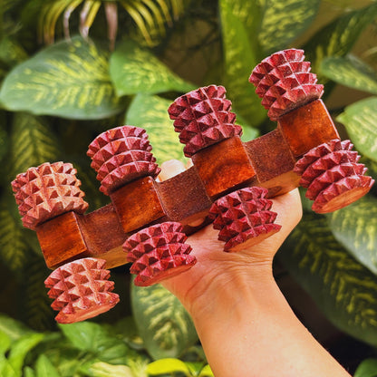 Handheld wooden deep tissue massager