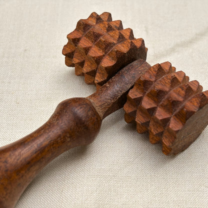 Wooden deep tissue massage roller