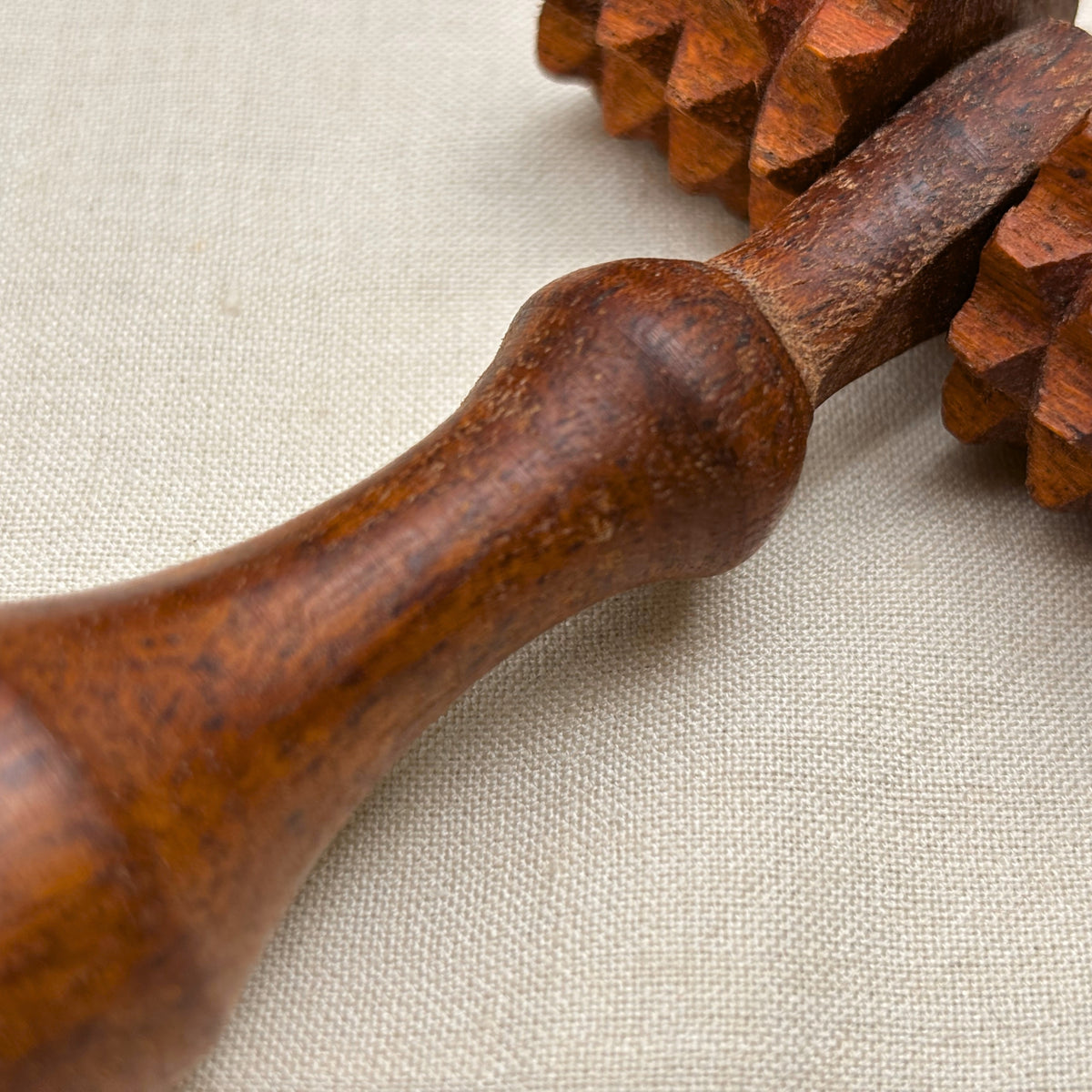 Wooden deep tissue massage roller
