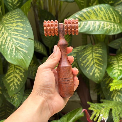 Wooden deep tissue massage roller