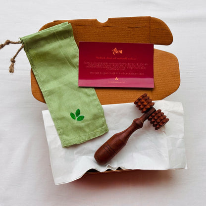 Wooden deep tissue massage roller