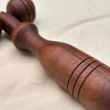 Wooden facial massage roller