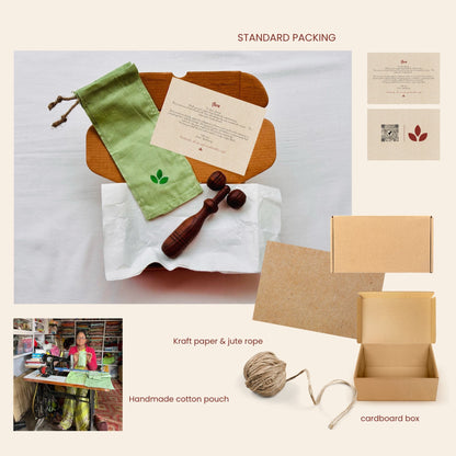 Wooden facial massage roller
