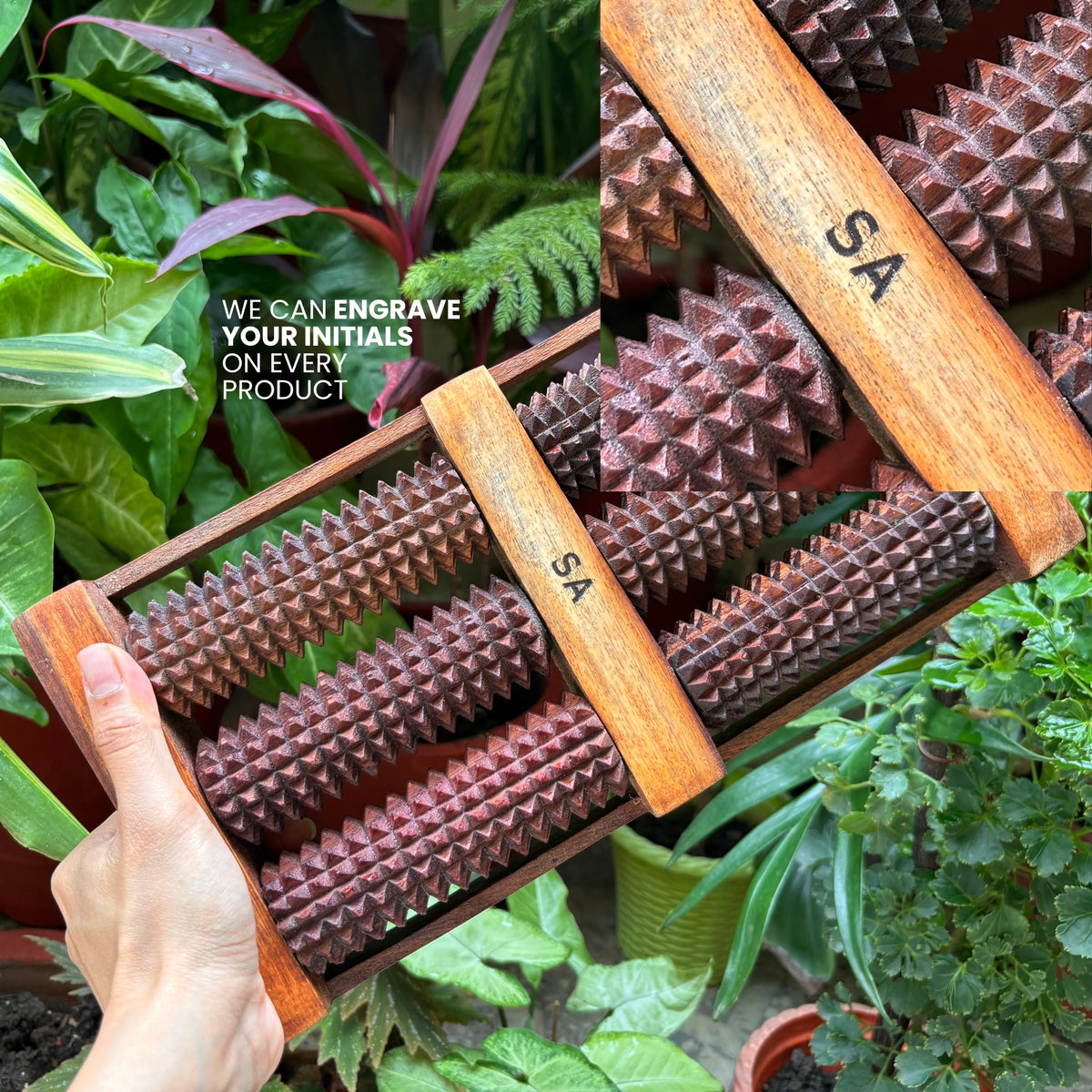 Wooden foot reflexology board