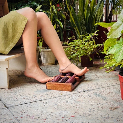 Wooden foot reflexology board