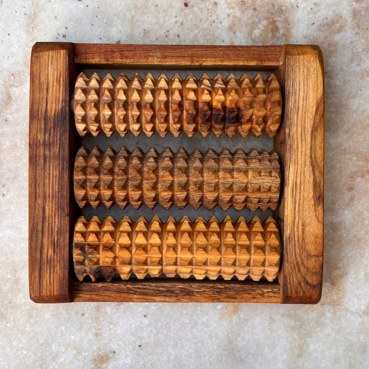 Wooden foot reflexology roller