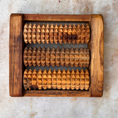 Wooden foot reflexology roller