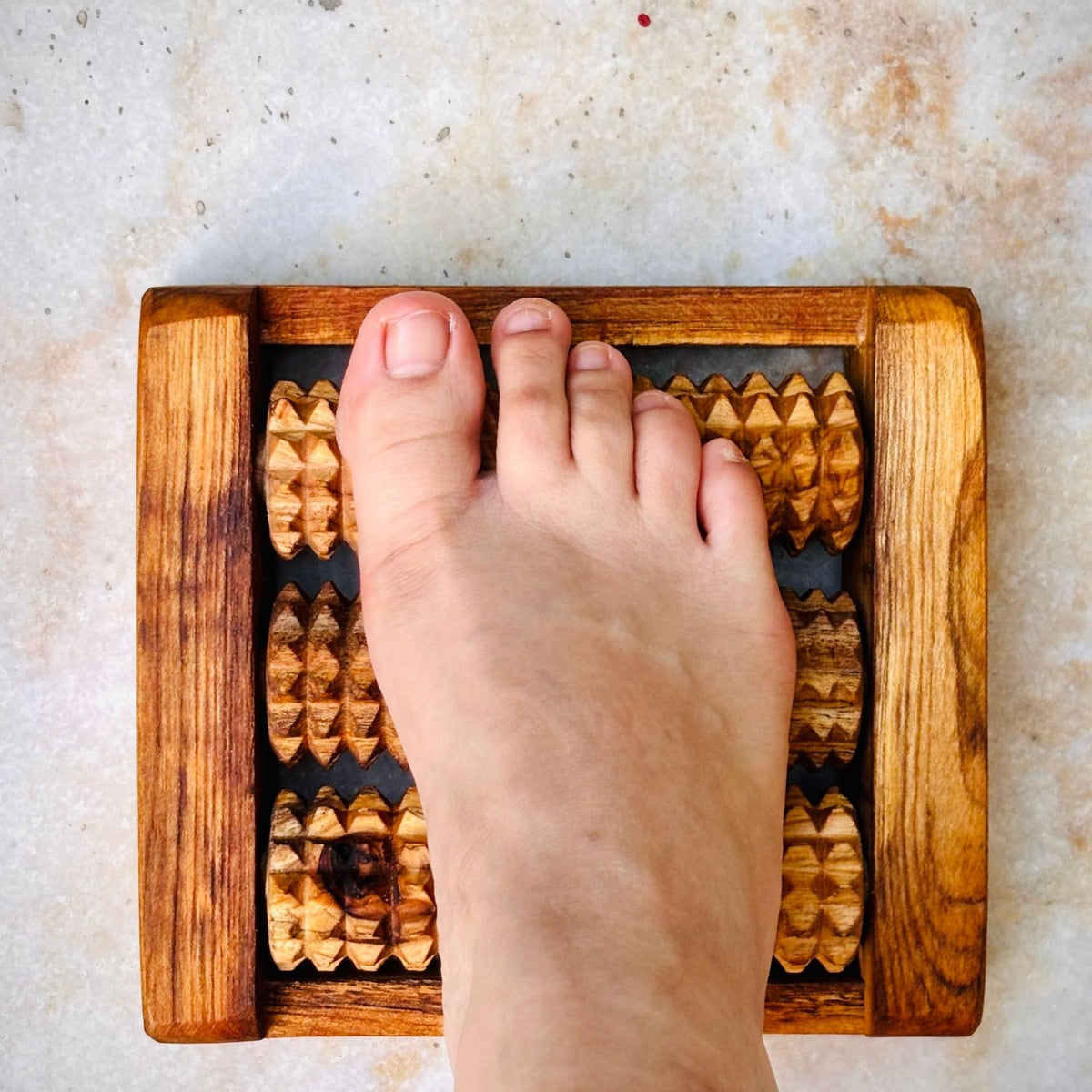 Wooden foot reflexology roller