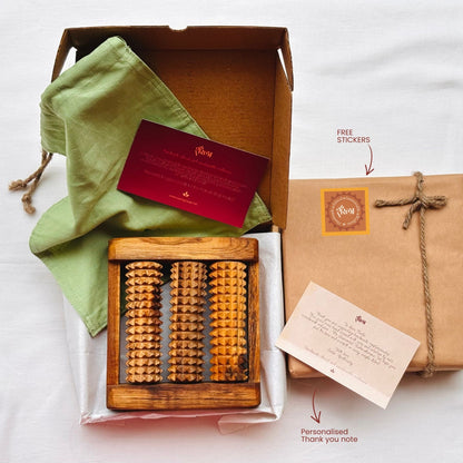 Wooden foot reflexology roller