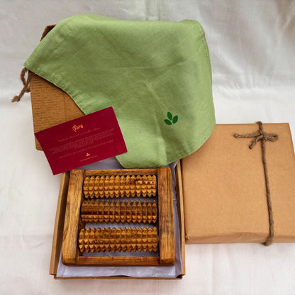 Wooden foot reflexology roller