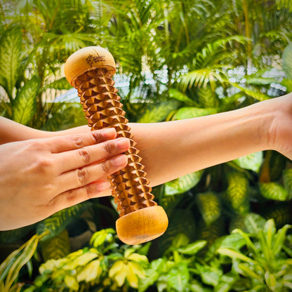 Wooden muscle recovery roller