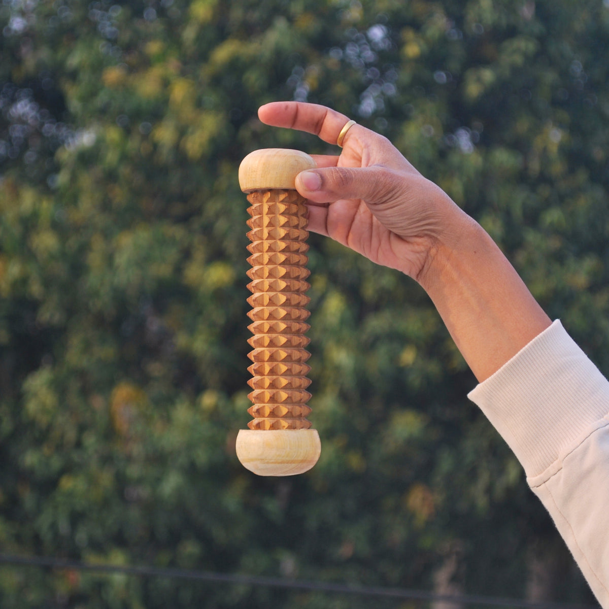 Wooden muscle recovery roller