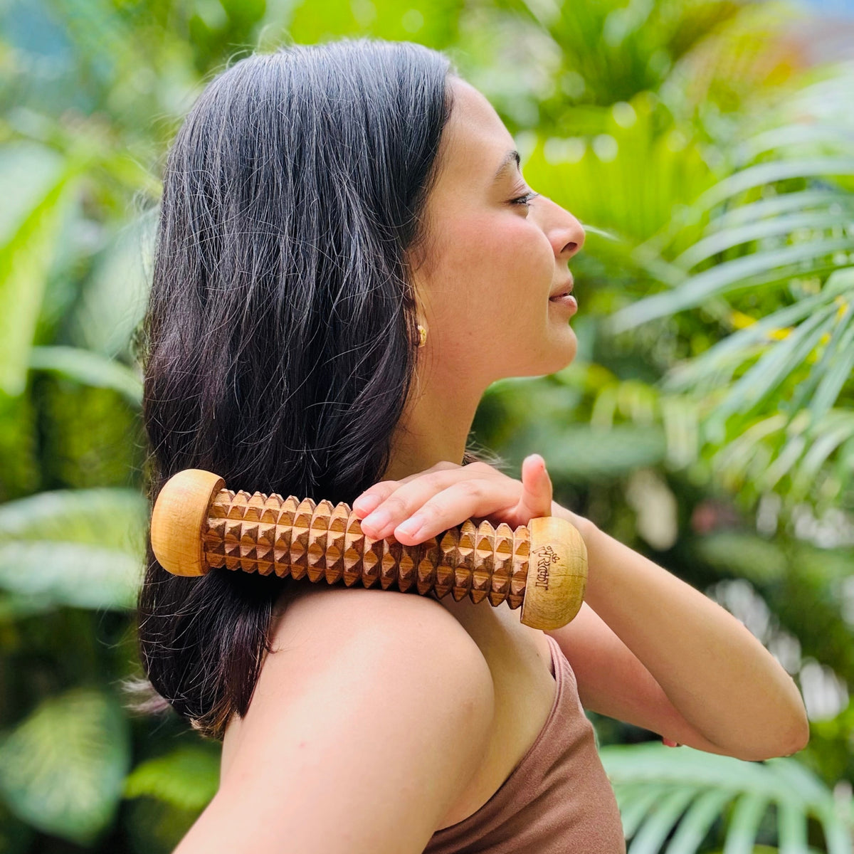 Wooden muscle recovery roller